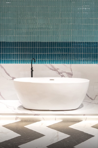 Bathroom inspiration with decorative wall panels